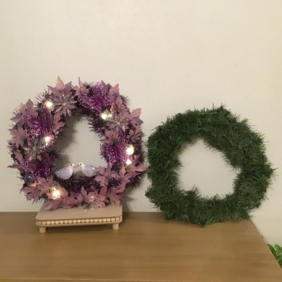 New Handcrafted Purple whimsical wreath 17 inches - Picture 5 of 6